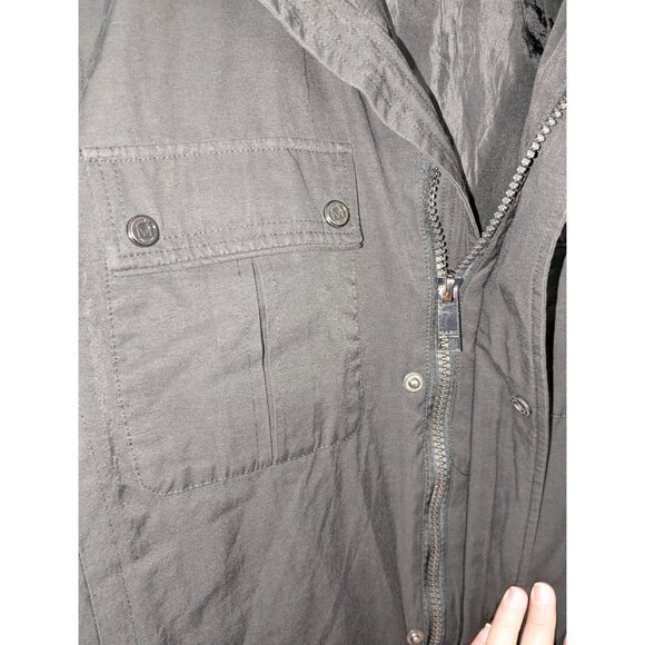 Marc New York Andrew Marc Mens XL Utility Jacket Black Button Pockets Adjustable - Picture 15 of 15